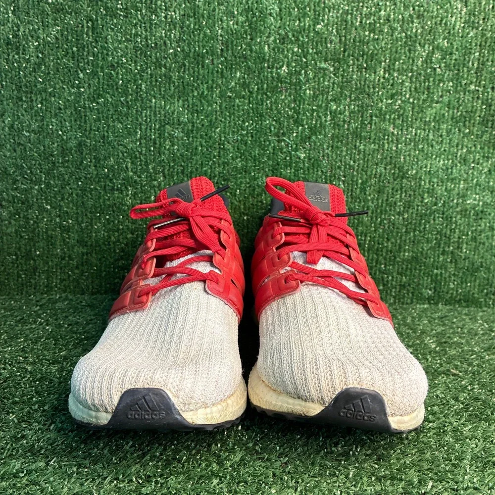 Adidas UltraBoost 4.0 Athletic Running Sneakers White Scarlet Red Black Mens 12